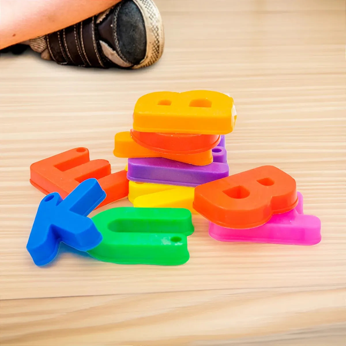 Kids Assembling Letter Blocks